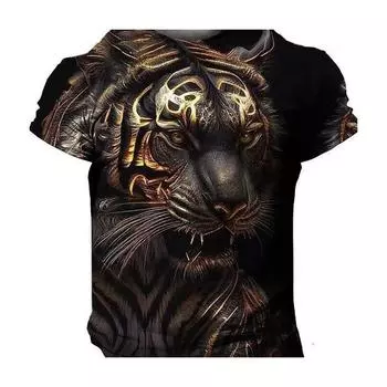Новая мужская футболка, одежда, футболка с 3D Domineering и цифровым принтом дракона, летняя футболка с короткими рукавами в стиле хип-хоп, большие размеры S