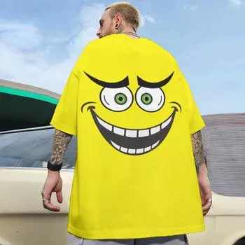 Новая мужская футболка с принтом 3D Funny Expression, футболка для мужчин, милая футболка Harajuku с коротким рукавом, свободный топ большого размера, повседневная мужская одежда S