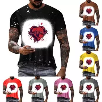 Новая мужская футболка с принтом, повседневная одежда с коротким рукавом, уличный топ в стиле хип-хоп с 3D принтом L чёрный