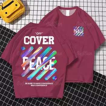 Новая мужская футболка с принтом в виде разноцветных полосок, короткий рукав, летняя повседневная футболка для мужчин, свободные свободные топы Harajuku S