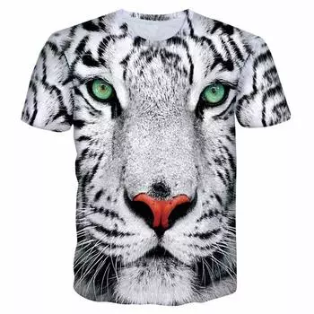 Новая мужская футболка, свободный повседневный свитер с коротким рукавом, 3D-печать, модные мужские топы S