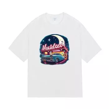 Новая мужская футболка в стиле хип-хоп с винтажным принтом и короткими рукавами, мужская модная летняя свободная пара с коротким рукавом S белый
