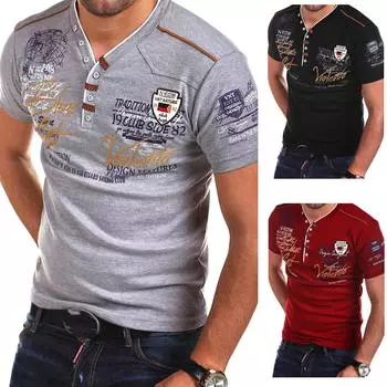 Новая мужская хлопковая летняя повседневная футболка с короткими рукавами