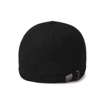 Новая мужская хлопковая шапка для защиты ушей, флисовая теплая бейсболка, ветрозащитная и морозостойкая кепка для людей среднего и пожилого возраста Adjustable тёмно-синий