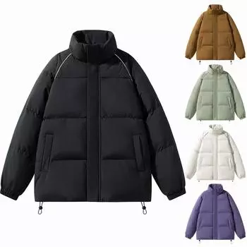 Новая мужская и женская рабочая одежда в стиле ретро для спорта и отдыха, утепленная хлопковая куртка L чёрный