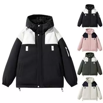 Новая мужская и женская рабочая одежда в стиле ретро для спорта и отдыха, утепленная хлопковая куртка L чёрный