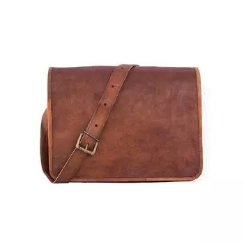 Новая мужская коричневая винтажная кожаная сумка через плечо для ноутбука ручной работы 11 x 9 x 4 in коричневый