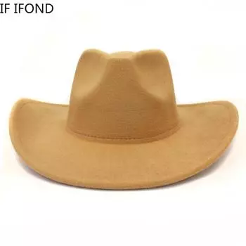 Новая мужская ковбойская шляпа в стиле вестерн с полями 9 см, с закругленными краями, шляпа-федора в стиле пастушки, винтажная джазовая кепка, сомбреро, хомбре 56-58CM