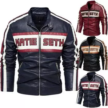 Новая мужская кожаная куртка осень-зима бархатная модная куртка из искусственной кожи мотоциклетная куртка для мужчин L