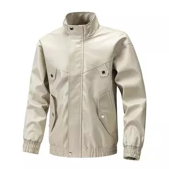 Новая мужская кожаная куртка, универсальная зеленая и красивая кожаная куртка, приталенный мотоциклетный костюм в корейском стиле, кожаная куртка большого размера M