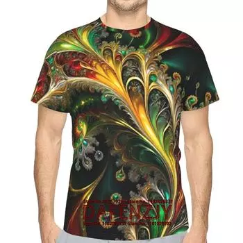 Новая мужская крутая футболка, модная мужская футболка, повседневная футболка Harajuku, свободная футболка с круглым вырезом и 3D-принтом, мужская дышащая толстовка L красный