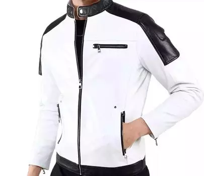 Новая мужская куртка белого цвета из натуральной овчины, натуральная кожа ручной работы, мягкая, стильная S белый