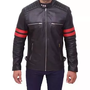 Новая мужская куртка черного цвета, стильная, из натуральной овчины, ручная работа, мягкая, настоящая овчина S чёрный