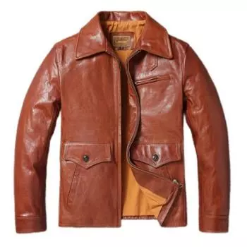 Китайский размер, новая куртка из козьей кожи растительного дубления, мужская, приталенная, мягкая S