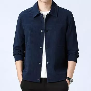 Новая мужская куртка, модная однотонная студенческая свободная куртка большого размера с лацканами, корейская версия, мужская красивая осенняя одежда M хаки