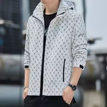 Новая мужская куртка осень новый тренд молодая пара мода тренчкот M