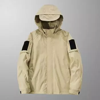 Новая мужская куртка осень-зима, ветрозащитная куртка для альпинизма с капюшоном, куртка свободного покроя S