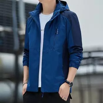 Новая мужская куртка весна-осень молодежная мужская одежда корейская версия модной альпинистской ветрозащитной куртки мужская куртка с капюшоном M темно-серого