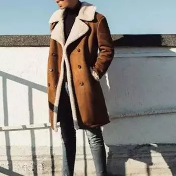 Новая мужская меховая цельная куртка осень-зима для мужчин M