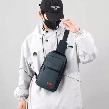 Новая мужская многофункциональная нагрудная сумка, модная повседневная сумка через плечо на одно плечо, водонепроницаемая сумка для телефона 3063-black