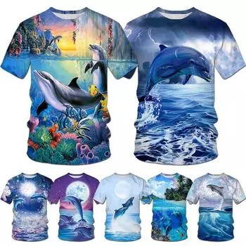 Новая мужская мода животные 3D принт футболка летние смешные короткие рукава хип-хоп топы S