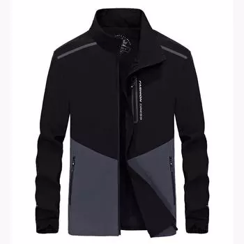 Новая мужская модная повседневная куртка-стойка с воротником-стойкой, быстросохнущая, в корейском стиле, контрастного цвета M