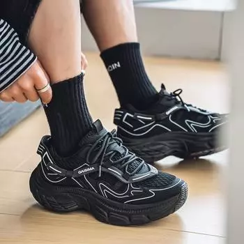 Новая мужская модная повседневная обувь для мальчиков и студентов, трендовые удобные кроссовки на мягкой подошве, мужские классические дышащие кеды 39 чёрный