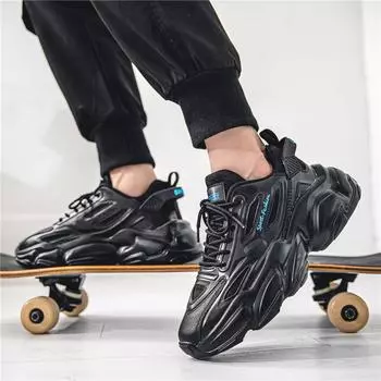 Новая мужская модная повседневная обувь для студентов и мальчиков, трендовые удобные спортивные кроссовки на мягкой подошве, мужские классические дышащие кроссовки 39 чёрный