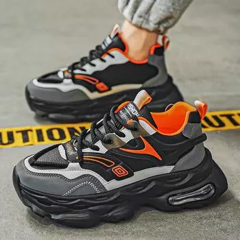 Новая мужская модная повседневная спортивная обувь, студенческие удобные кроссовки на толстой подошве, мужские классические дышащие баскетбольные кроссовки для мальчиков 39 чёрный