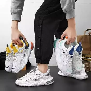 Новая мужская модная повседневная спортивная обувь, студенческие удобные кроссовки на толстой подошве, мужские классические дышащие баскетбольные кроссовки для мальчиков 39 синий/белый