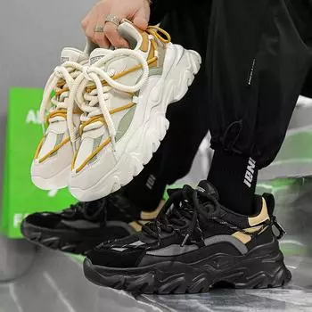 Новая мужская модная повседневная спортивная обувь, студенческие удобные кроссовки на толстой подошве, мужские классические дышащие баскетбольные кроссовки для мальчиков 39 серый/чёрный