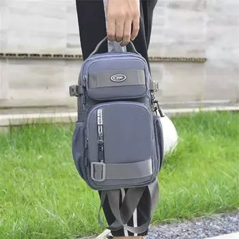 Новая мужская нагрудная сумка большой вместимости, диагональная сумка для хранения, модная сумка на плечо, уличная многофункциональная водонепроницаемая сумка чёрный