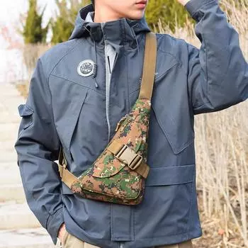 Новая мужская нагрудная сумка, поясная сумка, сумка для мобильного телефона, многофункциональная мужская сумка для спорта и отдыха, уличная камуфляжная сумка через плечо на одно плечо