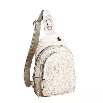 Новая мужская нагрудная сумка с рисунком крокодиловой кости, однокомнатная сумка с диагональным крестом из натуральной кожи, классическая и модная нагрудная сумка, уличная мужская сумка