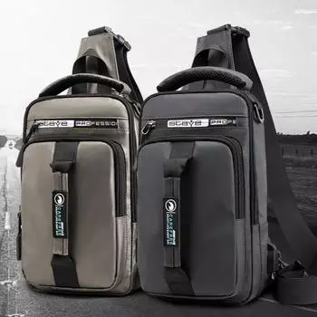 Новая мужская нагрудная сумка с зарядкой через USB-интерфейс, нагрудная сумка, многофункциональная сумка на одно плечо, рюкзак хаки