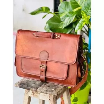 Новая мужская наплечная сумка-портфель ручной работы из экзотической кожи, сумка-мессенджер 16 x 12 x 5 in коричневый