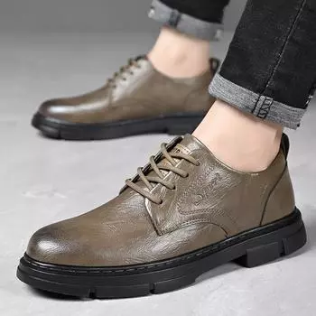 Новая мужская обувь из натуральной кожи, кожаная обувь, мужские модные низкие кеды, универсальная повседневная рабочая обувь на мягкой подошве, мужская обувь 38