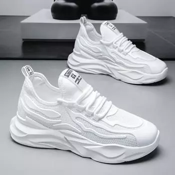 Новая мужская обувь Кроссовки на плоской подошве Спортивная обувь Мужская обувь Новая модная обувь Повседневная легкая обувь 39-44 39 чёрный