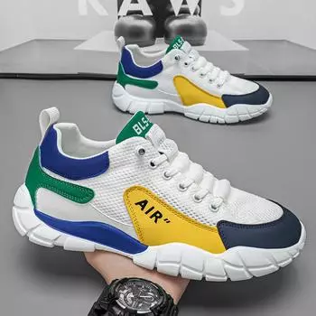 Новая мужская обувь, повседневная обувь, кожаная повседневная спортивная обувь на шнуровке, уличная износостойкая вулканизированная обувь, качественная мужская обувь 39 синий/белый