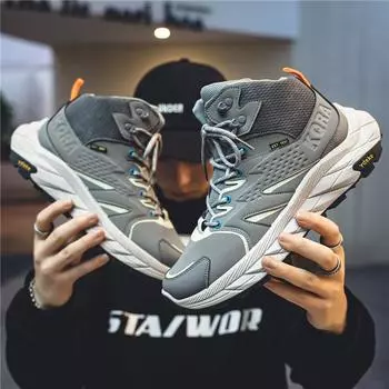 Новая мужская обувь с высоким верхом и высокой подошвой, повседневная спортивная обувь, модная уличная обувь для бега для папы 39 чёрный