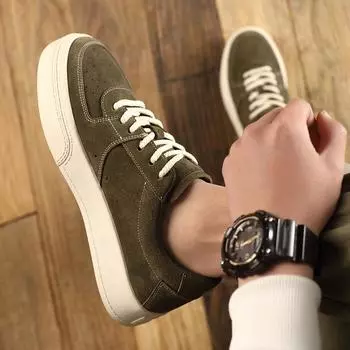 Новая мужская обувь. Весенняя новая нишевая обувь. Мужская замшевая повседневная обувь в стиле ретро. Универсальная обувь для скейтборда на толстой подошве для мужчин и женщин. 38
