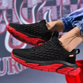 Новая мужская обувь, весенняя трендовая дышащая повседневная спортивная обувь на толстой подошве с рыбьей чешуей 40