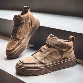 Новая мужская обувь, высококачественная осенне-зимняя обувь для скейтбординга, удобная обувь с высоким берцем, модная повседневная обувь в стиле ретро на мягкой подошве 39 чёрный