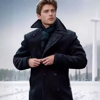 Новая мужская одежда. Британское мужское шерстяное пальто средней длины с длинными рукавами на осень и зиму. XS