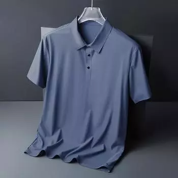 Новая мужская одежда для молодежи и людей среднего возраста, содержащая шелковую футболку с короткими рукавами из тонкого ледяного шелка, повседневная простая универсальная футболка M