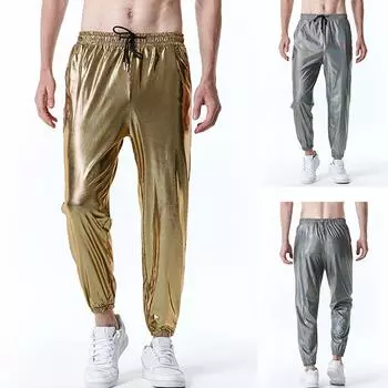 Новая мужская одежда в стиле диско, повседневные брюки со змеиным узором и позолоченным принтом XXL золотой