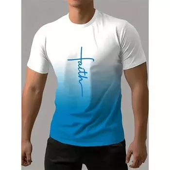 Новая мужская повседневная футболка с 3D-принтом, цветная новинка, символ веры, крест, ретро, лето, отдых, путешествия, вечеринка S