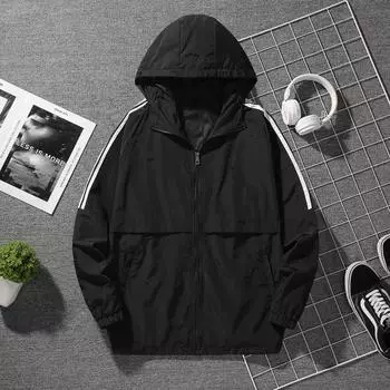 Новая мужская повседневная куртка, модная трендовая куртка с капюшоном, молодежная корейская свободная куртка с капюшоном для мужчин L зелёный