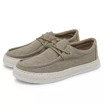Новая мужская повседневная обувь, дышащие парусиновые кроссовки, мужские эспадрильи, 2023 удобная прогулочная мужская льняная обувь, летние лоферы 39 чёрный