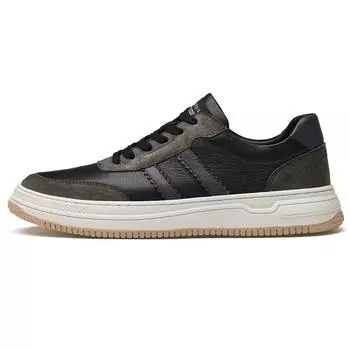 Новая мужская повседневная обувь Кроссовки из натуральной кожи Модельерская мужская обувь ручной работы Мягкая спортивная дизайнерская обувь 38 чёрный